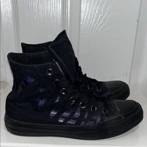 CONVERSE high tops with blue script logo